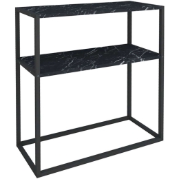 Κονσόλα Castel 0212575 90x33,5x90cm Marble Effect Black Μελαμίνη,Μέταλλο