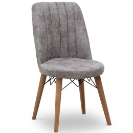 Καρέκλα Τραπεζαρίας Alegra 0222808 46x44x91cm Grey-Walnut Ξύλο,Ύφασμα