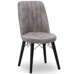 Καρέκλα Τραπεζαρίας Alegra 0222809 46x44x91cm Grey-Black Ξύλο,Ύφασμα