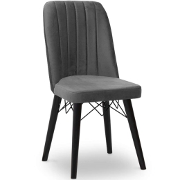 Καρέκλα Τραπεζαρίας Carla 0222816 45x46x90cm Grey-Black Ξύλο,Ύφασμα