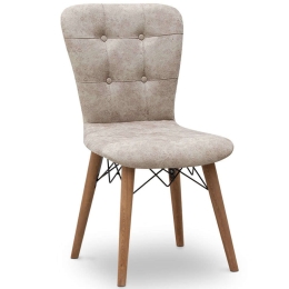 Καρέκλα Τραπεζαρίας Palmira 0222811 47x44x88cm Beige-Walnut Ξύλο,Ύφασμα