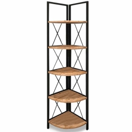Βιβλιοθήκη Γωνιακή Kelsie 0220249 33x33x162cm Black-Oak