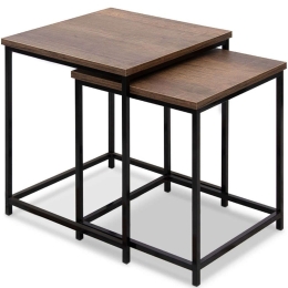 Ζιγκόν Florence (Σετ 2Τμχ) 0224273 46x46x50cm Walnut-Black