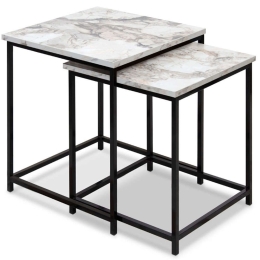 Ζιγκόν Florence (Σετ 2Τμχ) 0224275 46x46x50cm Marble Effect Beige