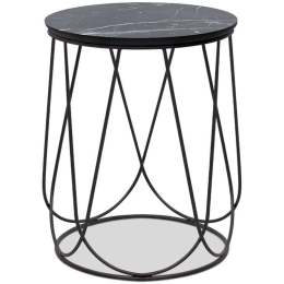Tραπεζάκι Βοηθητικό Morgo 0216647 43x43x54cm Marble Effect Black