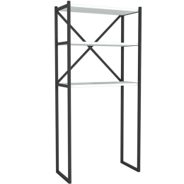 Έπιπλο Πλυντηρίου Mindy 0212626 66x34x160cm Black-White Μελαμίνη,Μέταλλο