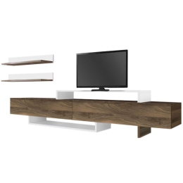 Σύνθεση Τηλεόρασης Nirvana 0228138 180x31,3x41,7cm Walnut-White