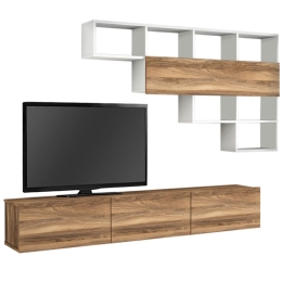 Σύνθεση Τηλεόρασης Damla 0212813 180x29,5x29,5cm Walnut-White