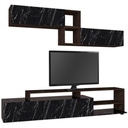 Σύνθεση Τηλεόρασης Grill 0228203 220x35x47,5cm Marble Effect Black