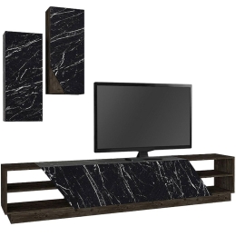 Σύνθεση Τηλεόρασης River 0228135 240x36,6x47cm Marble Effect Black
