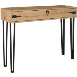 Κονσόλα Cenova 0228168 120x35x89,8cm Oak-Black Μελαμίνη,Μέταλλο