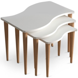 Ζιγκόν Gofrato (Σετ 3Τμχ) 60x44x46/48x33x43/36x29x40cm White