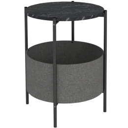 Τραπεζάκι Βοηθητικό Kalid 0212585 Φ43x60cm Marble Effect Black-Grey