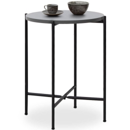 Τραπεζάκι Βοηθητικό Nalda 0220246 Φ43x56,5cm Anthracite