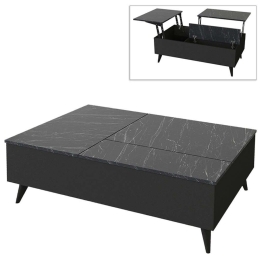 Τραπέζι Σαλονιού Roy 0228161 121x69x40cm Marble Effect Black