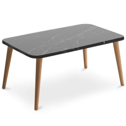 Τραπέζι Σαλονιού Soul 0221430 90x55x41cm Marble Effect Black
