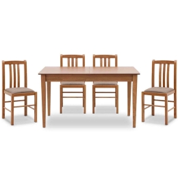 Τραπεζαρία Adare (Σετ 5Τμχ) 0228521 140/180x78x77cm Walnut 4 Θέσεων Mdf,Ξύλο