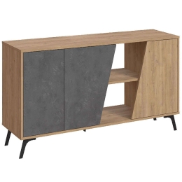 Μπουφές Fiona 0214127 150x35,6x82cm Natural-Grey Μελαμίνη