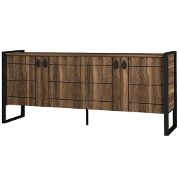 Μπουφές Ursula 0216035 180x40x77,6cm Walnut Μελαμίνη,Μέταλλο