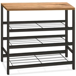 Παπουτσοθήκη Dalia 0226174 65x30x67cm Black-Oak Μελαμίνη,Μέταλλο