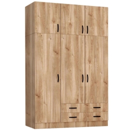 Ντουλάπα Τρίφυλλη Με Πατάρι Regina 0227694 150x60x240cm Honey Oak Τρίφυλλη