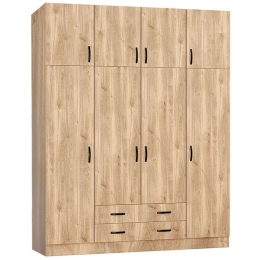Ντουλάπα Τετράφυλλη Με Πατάρι Regina 0227691 200x60x240cm Honey Oak Τετράφυλλη