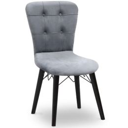 Καρέκλα Τραπεζαρίας Palmira 0230213 47x44x88cm Grey-Black Μέταλλο,Βελούδο,Ξύλο