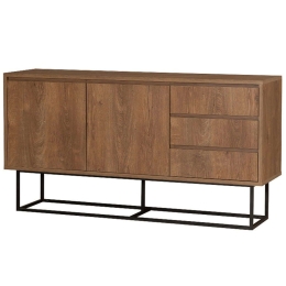 Μπουφές Amedeo 0234401 140x36x72cm Walnut Μελαμίνη,Μέταλλο