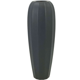 Βάζο Μπόμπα 15-00-22505-45 Φ15x48cm Dark Grey Marhome Κεραμικό