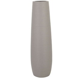 Βάζο Γραμμωτό 15-00-22508-55 Φ15x58cm Light Grey Marhome Κεραμικό