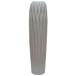 Βάζο Ρόμβοι 15-00-19805-75 Φ20x76cm Light Grey Marhome Κεραμικό