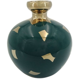 Βάζο 15-00-22912 Φ20x23cm Petrol-Gold Marhome Κεραμικό