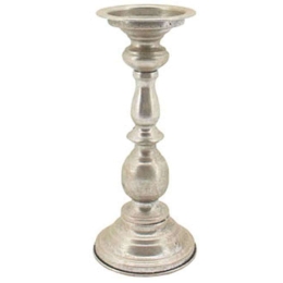 Κηροπήγιο Παλαιωμένο 15-00-21343 Φ12x27,5cm Silver Marhome Μέταλλο