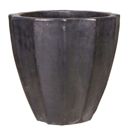 Κασπώ Πήλινο Πολύγωνο 06-00-21270-L Φ49x47cm Black Marhome Πηλός