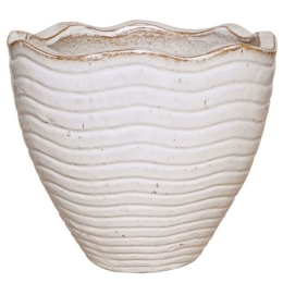 Κασπώ Πήλινο Κύματα 06-00-21271-M Φ40x37cm White-Terracotta Marhome Πηλός