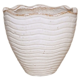 Κασπώ Πήλινο Κύματα 06-00-21271-S Φ30x30cm White-Terracotta Marhome Πηλός