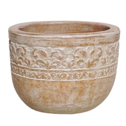 Κασπώ Πήλινο 06-00-21275-S Φ35x25cm Ecru-Terracotta Marhome Πηλός