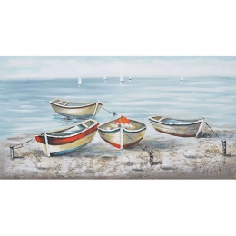 Πίνακας Καμβάς Βαρκούλες 15-00-20610 60x120x3cm Multi Marhome Οριζόντιοι Καμβάς