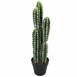 Τεχνητό Φυτό Σε Γλάστρα Κάκτος 04-00-18732 58cm Green-White Marhome Συνθετικό Υλικό
