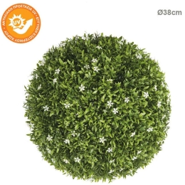 Τεχνητός Θάμνος Με Άνθη 00-00-19238-5 Φ38cm Green-White Marhome Συνθετικό Υλικό