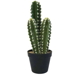 Τεχνητός Κάκτος Σε Γλάστρα 04-00-16067 38cm Green-White Marhome Πλαστικό