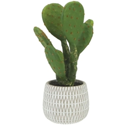 Τεχνητός Κάκτος Σε Γλάστρα 04-00-18837 32cm Green Marhome Κεραμικό
