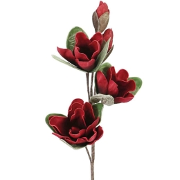 Τεχνητό Λουλούδι Μανόλια 00-00-6077-5 86cm Red Marhome Foam