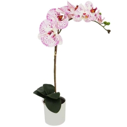 Τεχνητό Φυτό Σε Κασπώ Ορχιδέα 04-00-21029-3 47cm White-Pink Marhome Πλαστικό