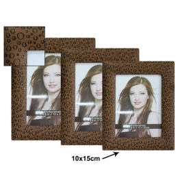 Κορνίζα Leopard 15-00-5431-46 10x15cm Brown Marhome Πλαστικό