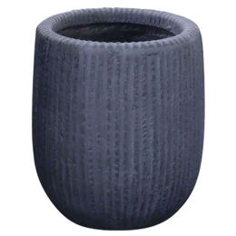 Κασπώ Πήλινο Γραμμωτό 06-00-23218-S Φ23x28cm Dark Grey Marhome Πηλός