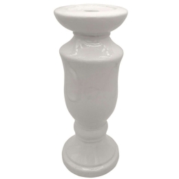 Κηροπήγιο 15-00-23744 13,5x35cm White Marhome Κεραμικό