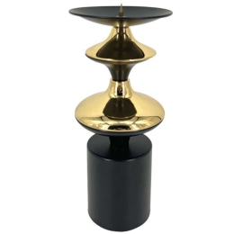 Κηροπήγιο 15-00-23952 Φ12,5x30,5cm Gold-Black Marhome Μέταλλο