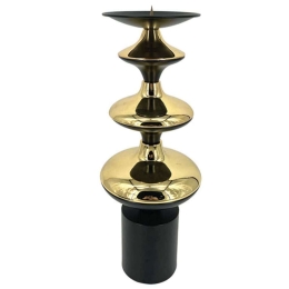 Κηροπήγιο 15-00-23953 Φ15x42cm Gold-Black Marhome Μέταλλο
