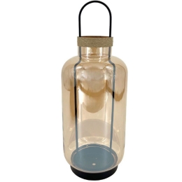 Κηροπήγιο Μπουκάλι 15-00-23980 Φ15x41cm Black-Honey Marhome Μέταλλο,Γυαλί